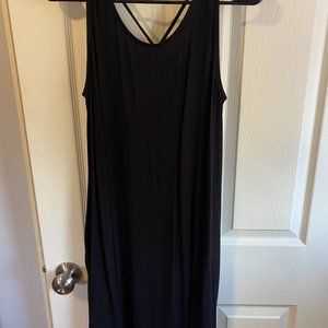 Everything You Want Black Sleeveless Swing Dress